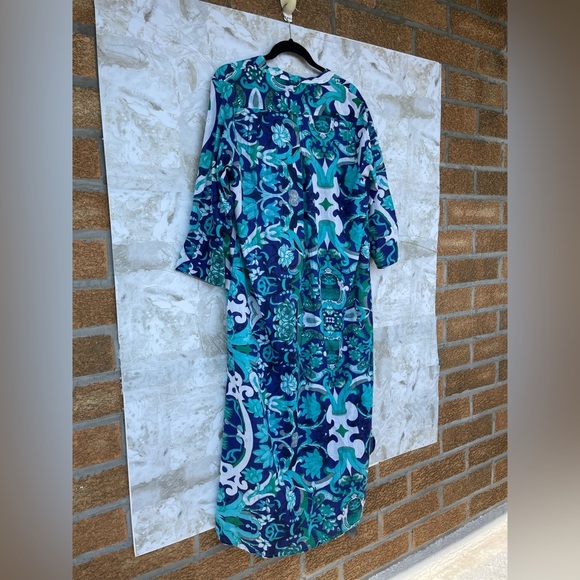 Antica Sartoria by Giacomo Cinque Maxi Dress Kaftan Boho Artsy size large - Picture 14 of 16